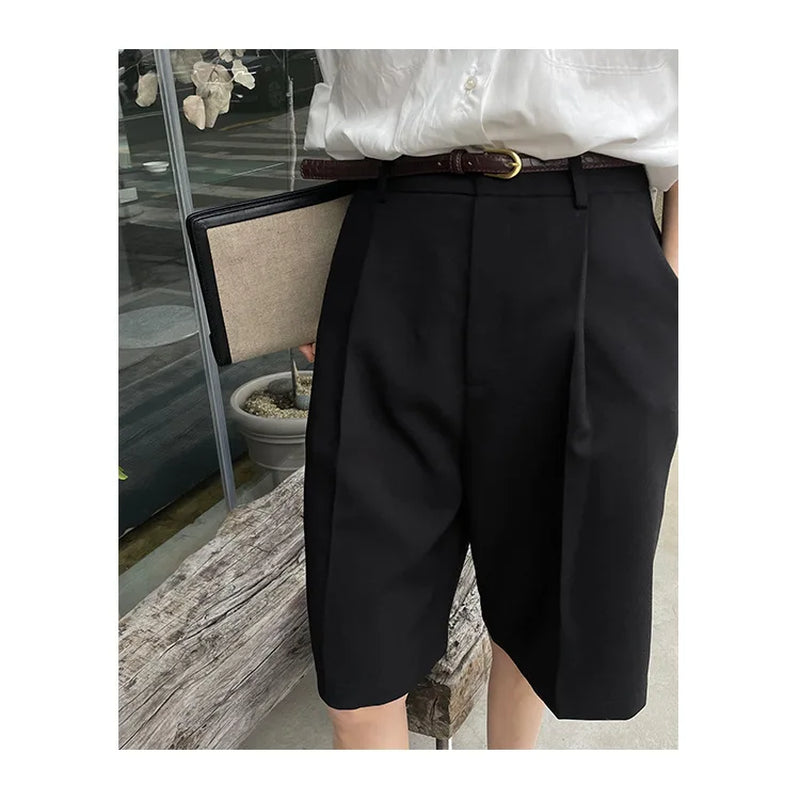 Women'S High Waist Loose Wide Leg Shorts with Belt, Casual Summer