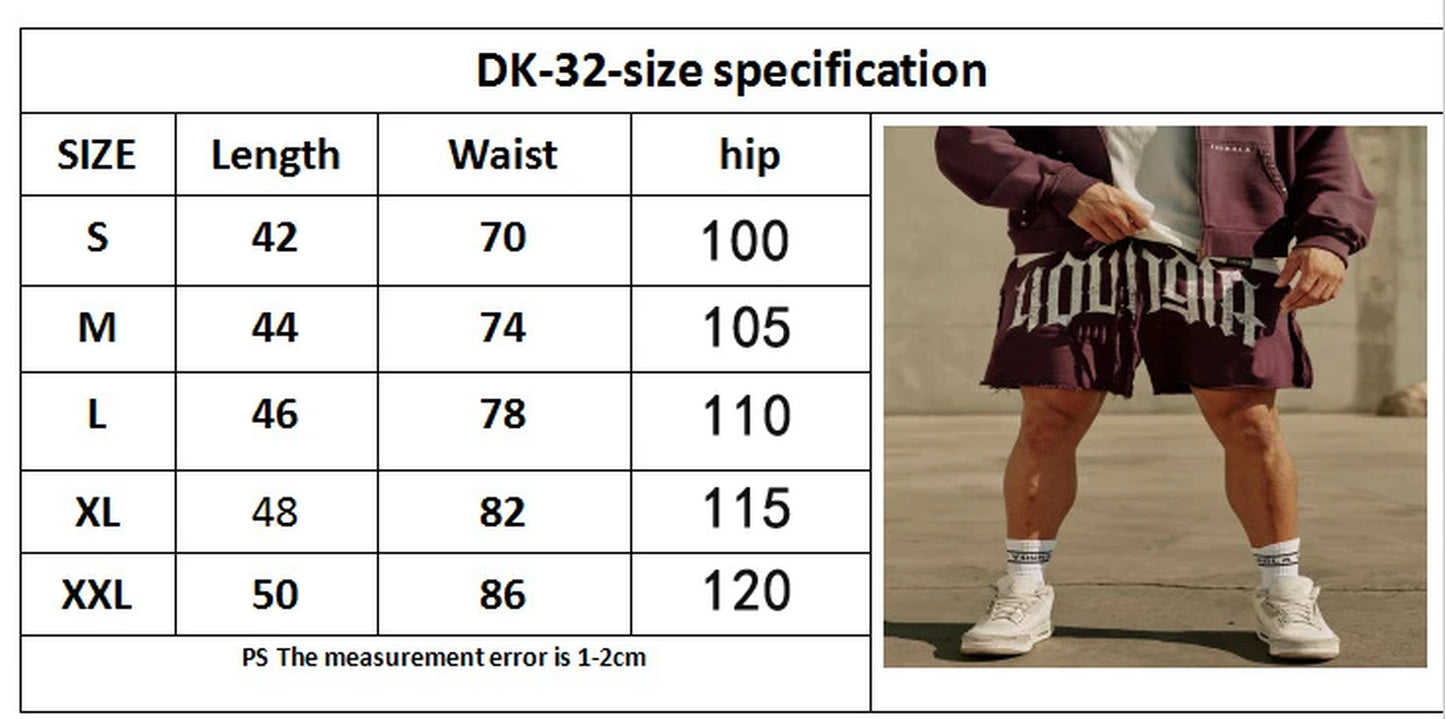Sportswear Casual Shorts, Men'S Cotton Fringed Quarter-Length Pants, Suitable for Daily Outings, Running and Going to the Gym