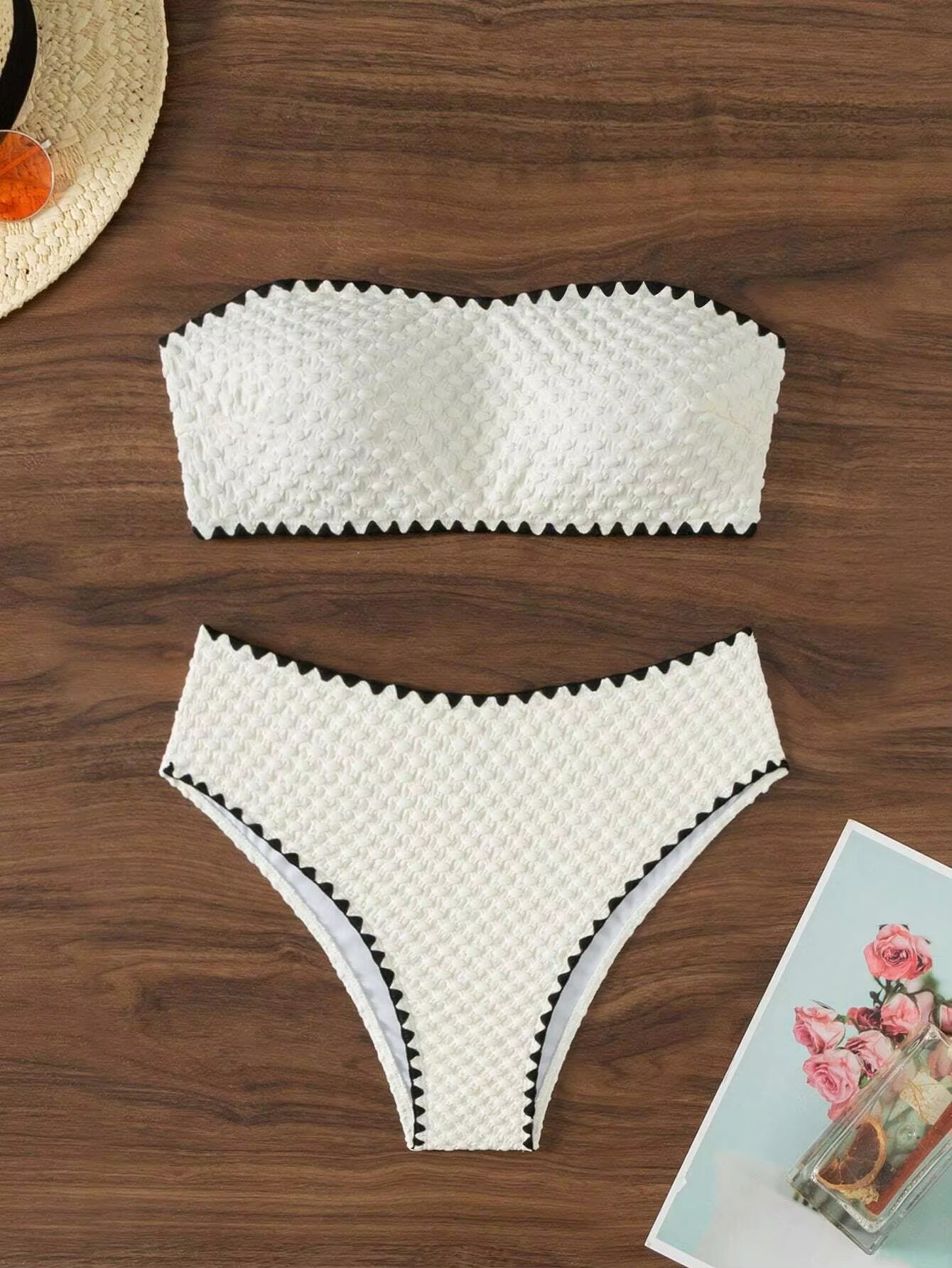 White Strapless 2-Piece Swimsuit for Women