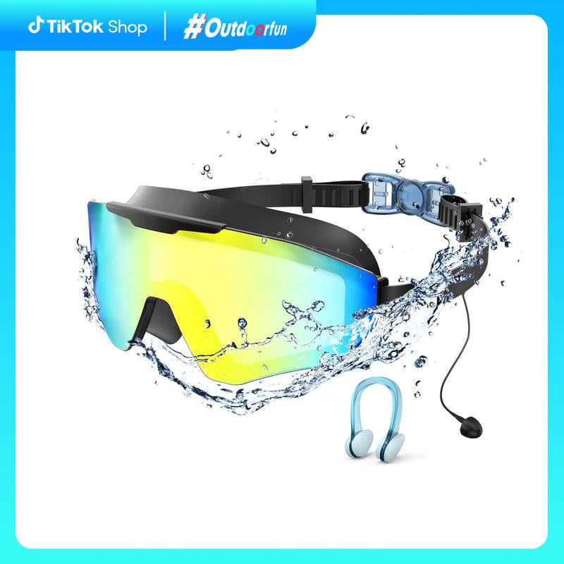 Viyawise Swim Goggles for Adults & Kids - Anti-Fog Full-Coverage, 3-Color UV Lens, Waterproof Earplugs & Nose Clip, Fit