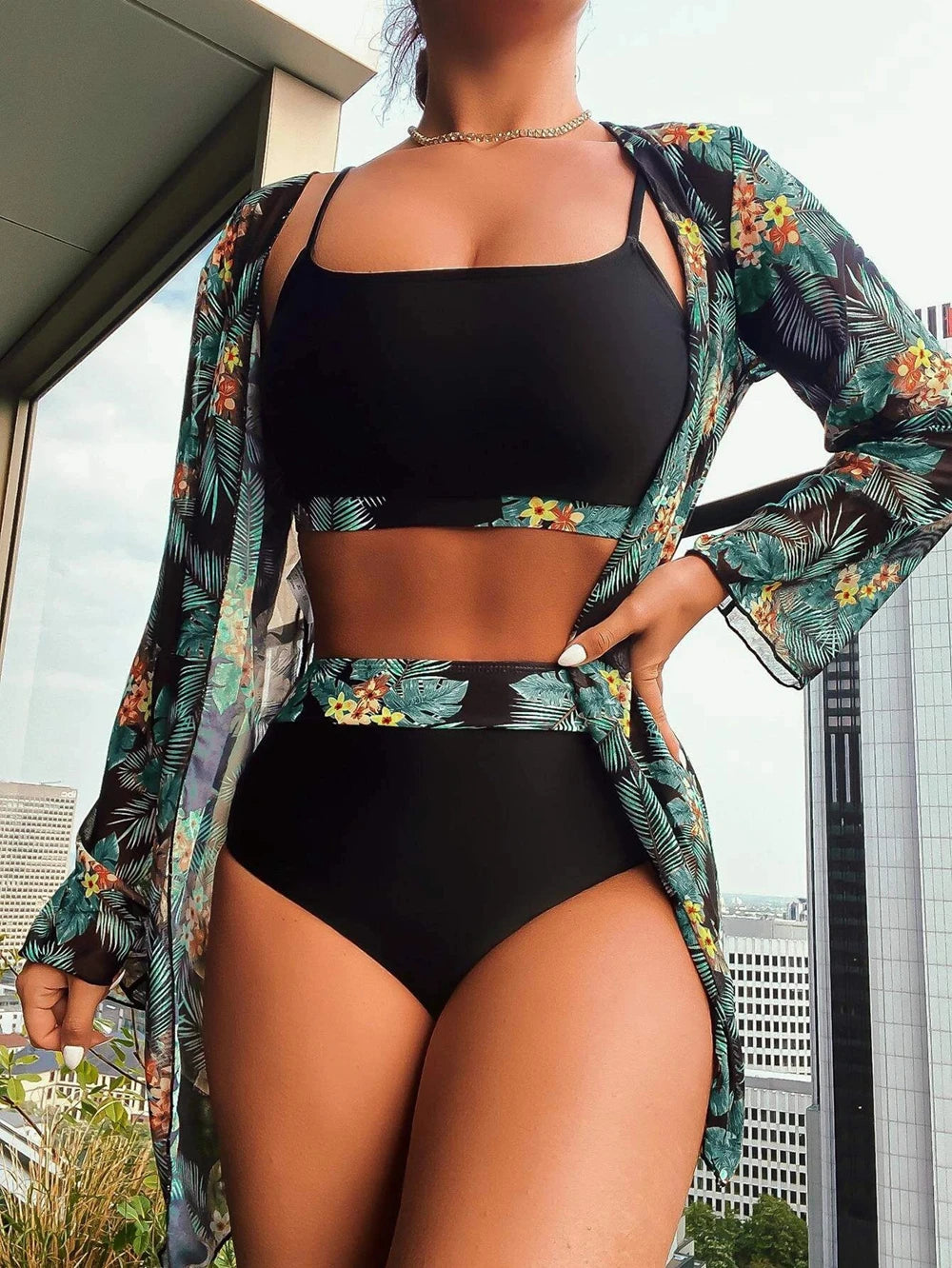High-Quality Women's Bikini Set – 3 Pieces, Cover-Up