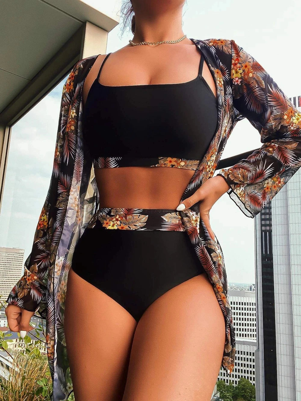 High-Quality Women's Bikini Set – 3 Pieces, Cover-Up