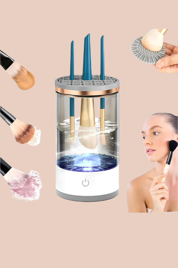 USB Plug Portable Electric Makeup Brush Cleaner with Rubber Makeup Machine Electric USB Quick Cleaner Cleaning Brush Collar Brus