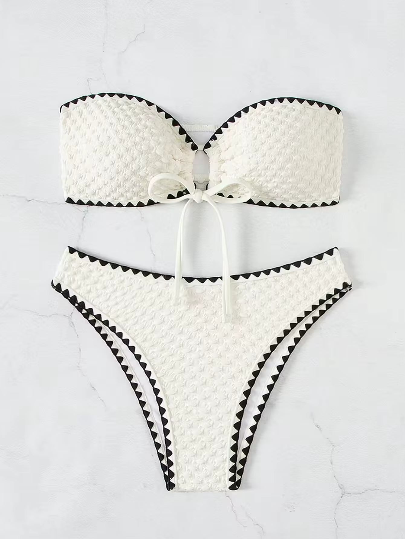 White Strapless 2-Piece Swimsuit for Women
