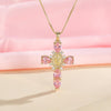 Virgin Mary Cross Teardrop Color Pendant Necklaces for Women