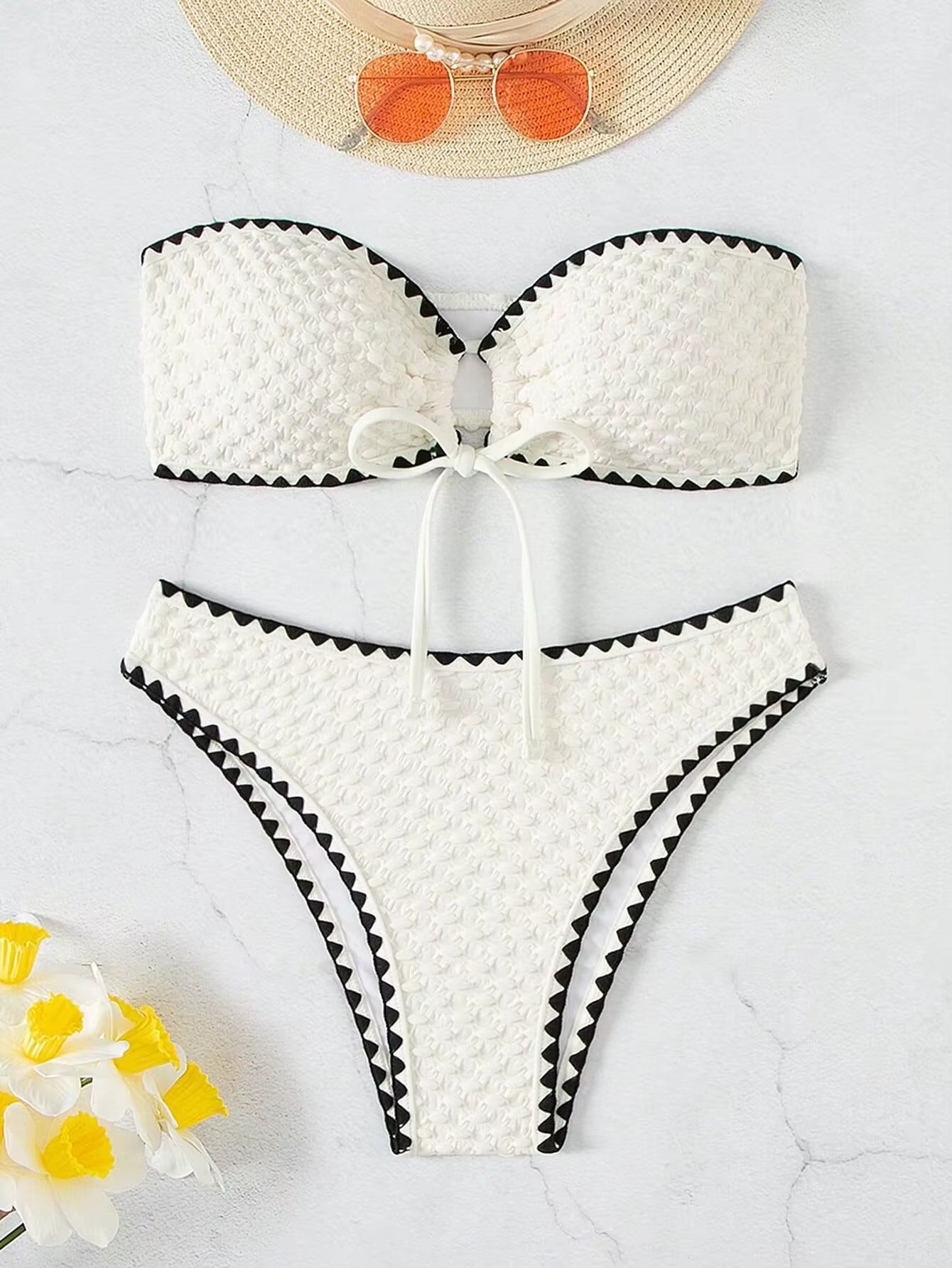 White Strapless 2-Piece Swimsuit for Women