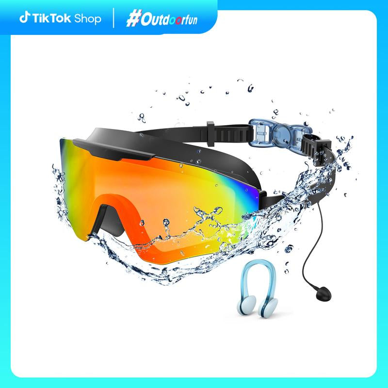 Viyawise Swim Goggles for Adults & Kids - Anti-Fog Full-Coverage, 3-Color UV Lens, Waterproof Earplugs & Nose Clip, Fit