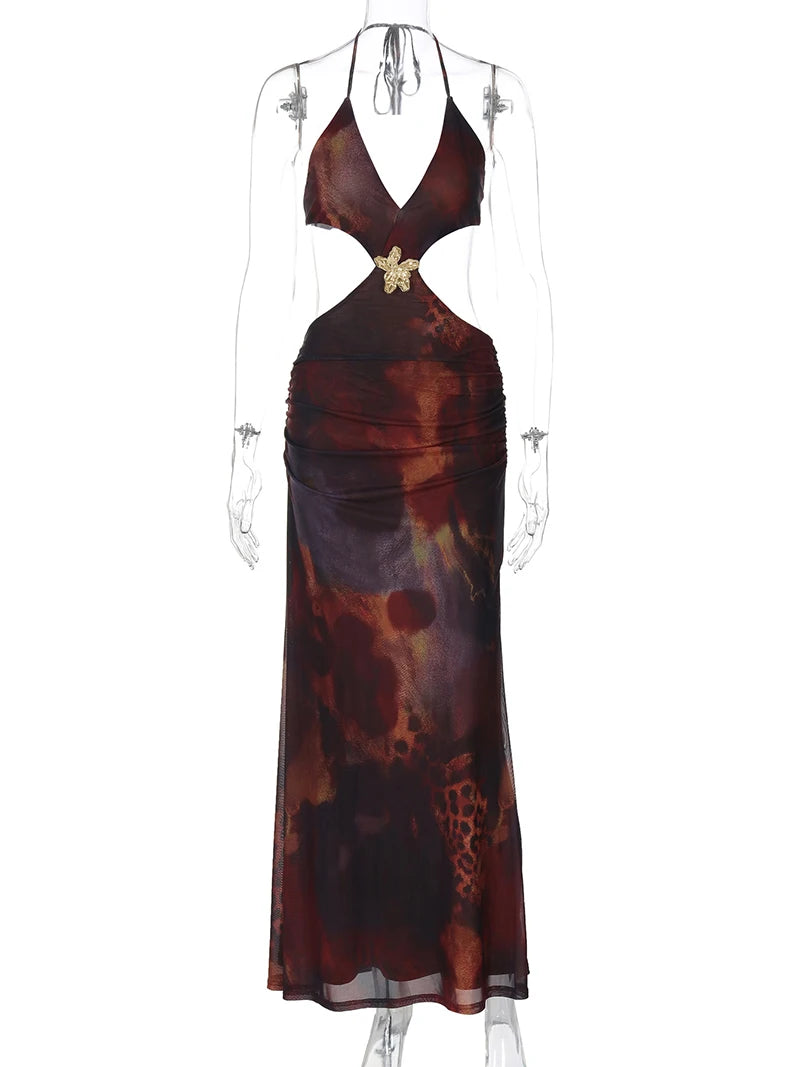 Boho Tie Dye Cutout Dress