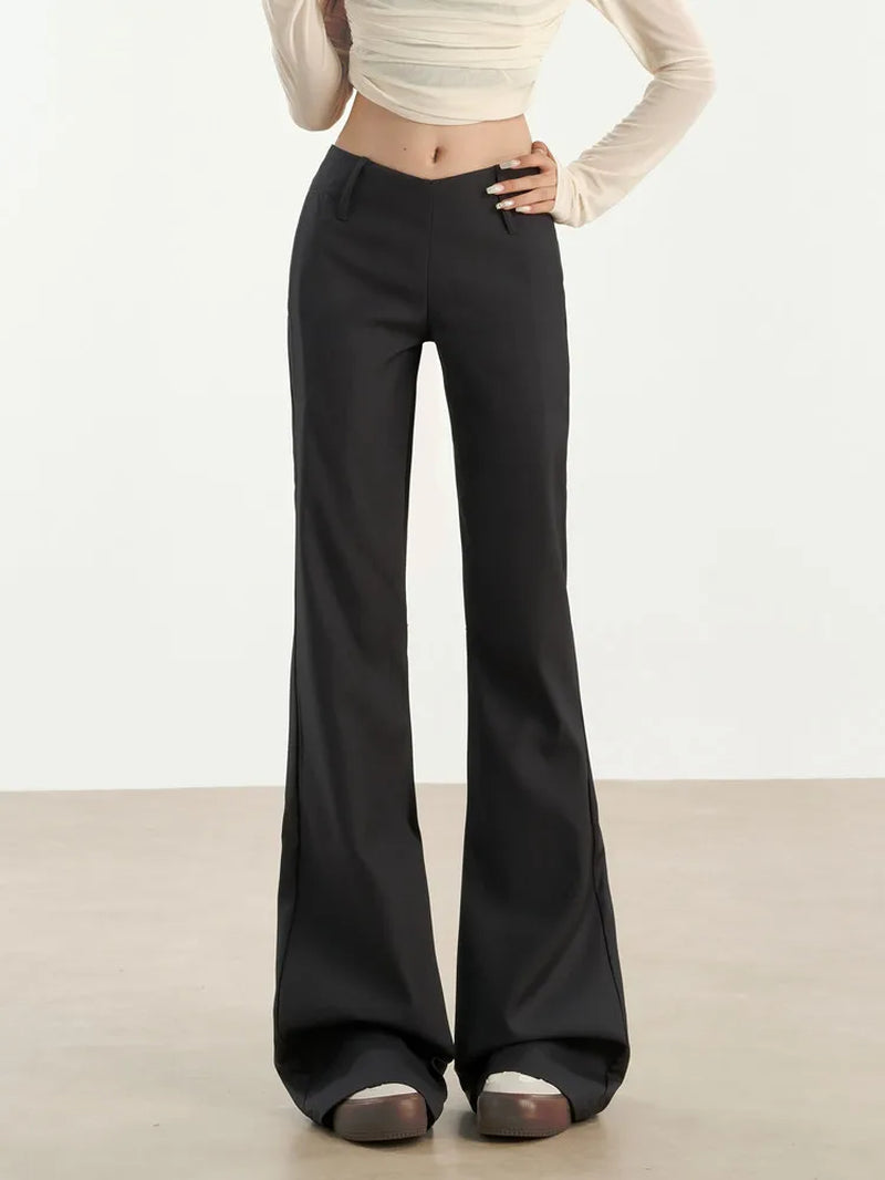 Low-Rise Black Flare Pants