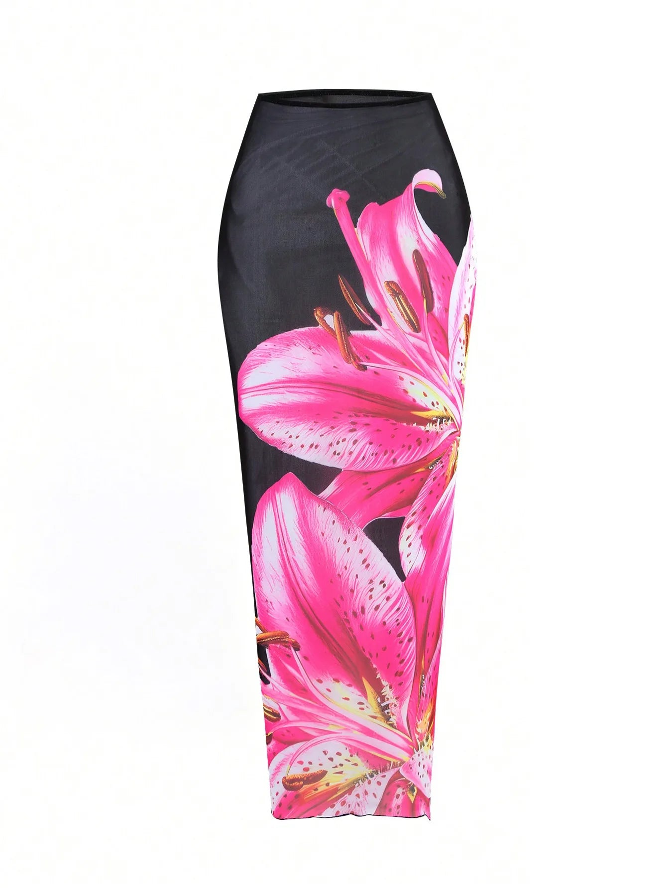 3-Piece Floral Bikini Set – High-Waist, Backless Top & Long Skirt Cover-Up (2025)