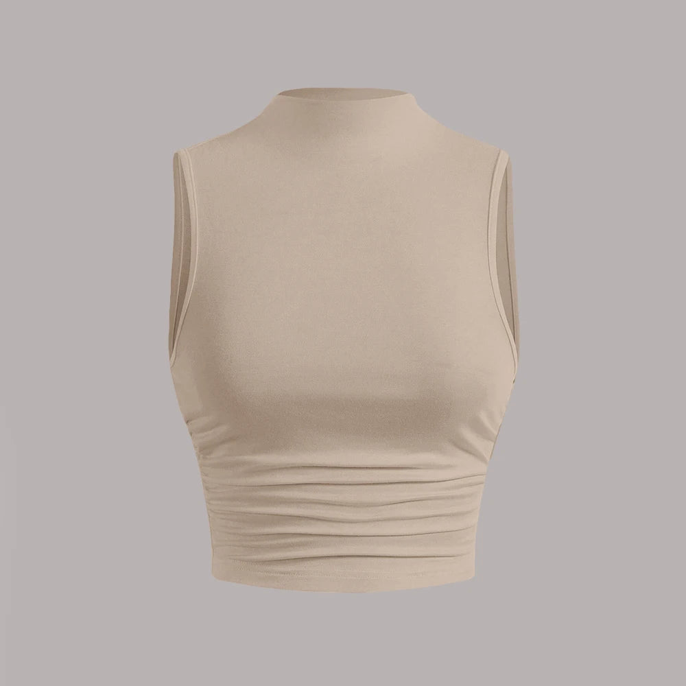 Mia Muse Solid Crew Neck Tank