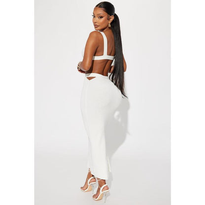 Leaving Now Skirt Set - White