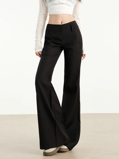 Low-Rise Black Flare Pants 