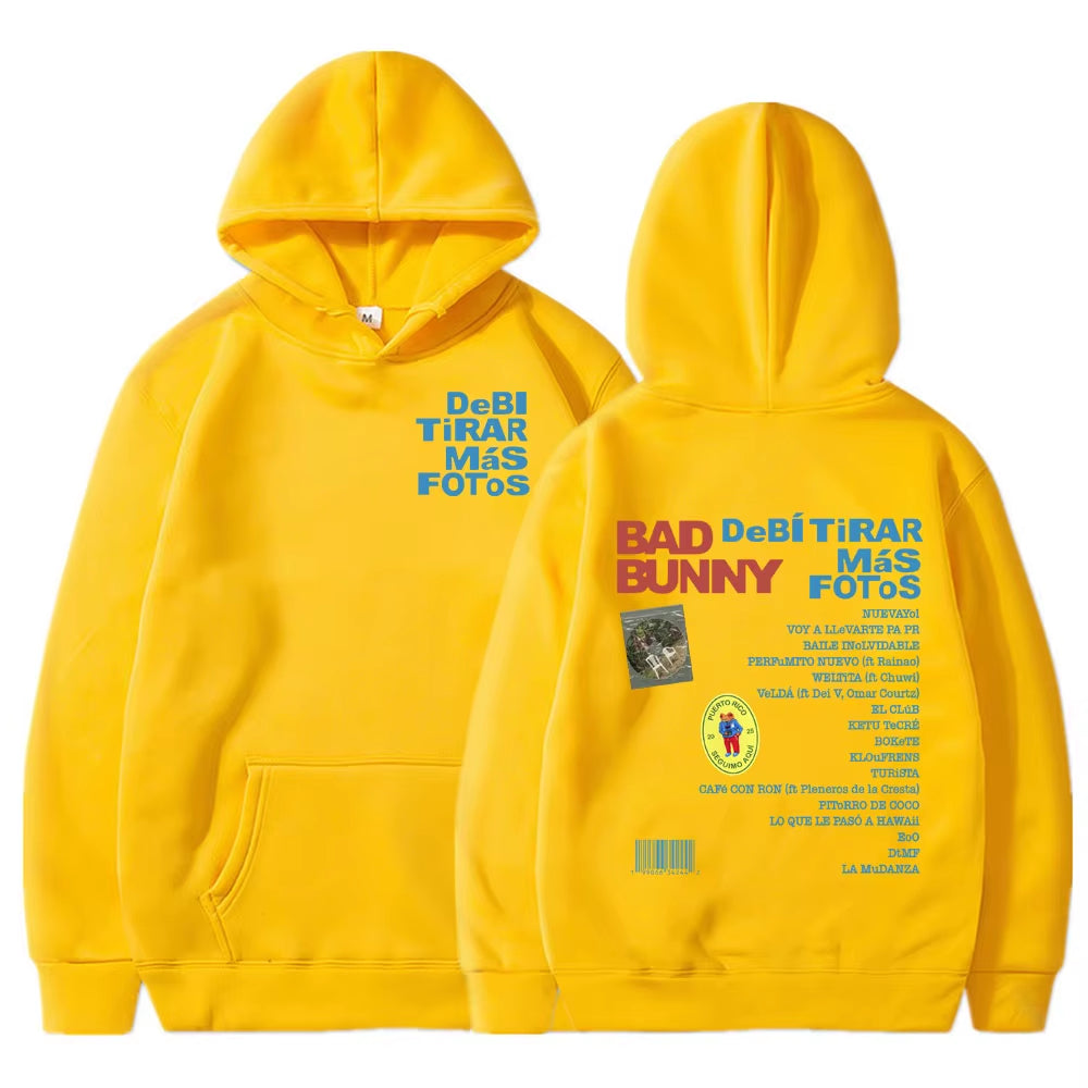 DTMF Debí Tirar Más Fotos 2025 New Album Hoodies Bad Bunny Singer Sweatshirts Men Women Clothing Pullovers Fans Gift Streetwear