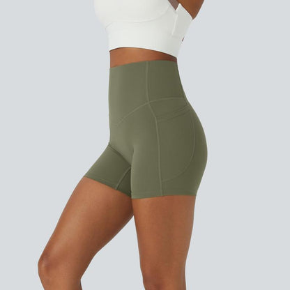 Halara Ultrasculpt Socinched High Waisted Tummy Control Side Pocket Shaping Training Biker Shorts #Springtok Durable Wearability Ease of Movement Contour Comfort#Outdoorfun