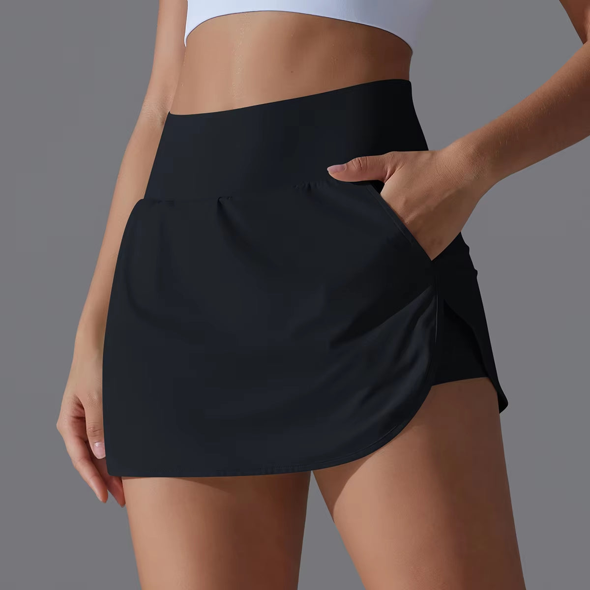 Women Gym Running Shorts Double Deck Quick Dry Gym Sport Shorts Fitness Jogging Workout Shorts with Pocket Sports Tight Short