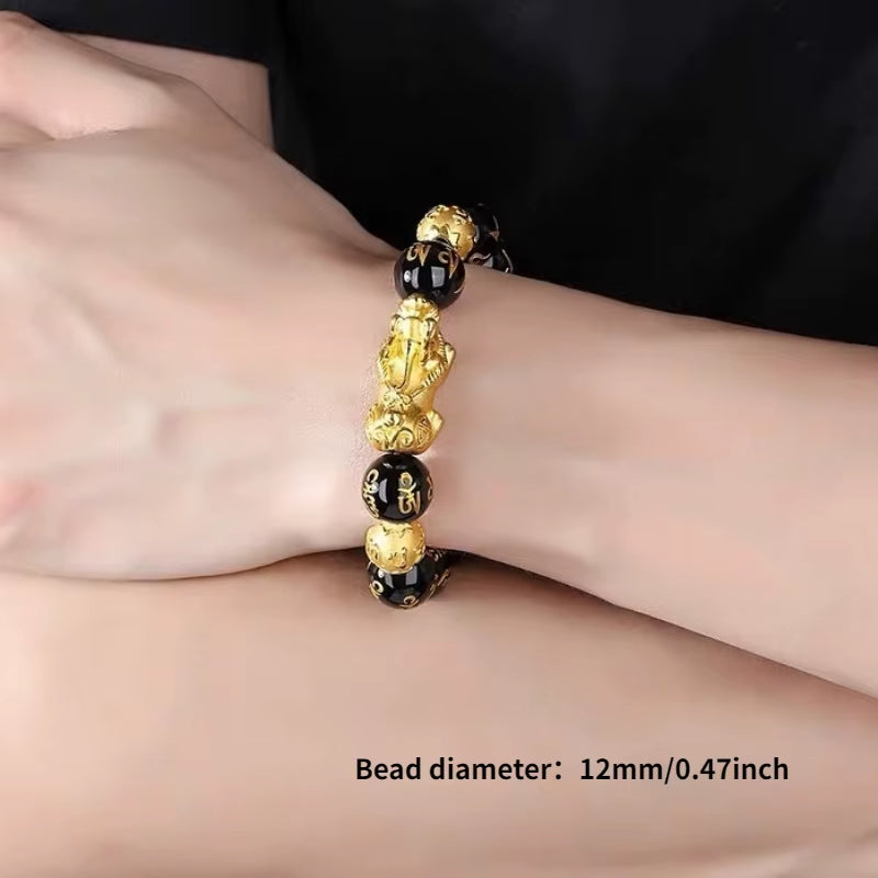 Obsidian Stone Beads Bracelet 
