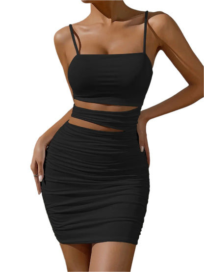 Women Sexy Spaghetti Strap Bodycon Mini Dress White Backless Party Evening Outfit Nightclub Vestidos