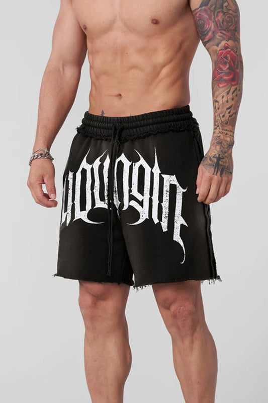 Sportswear Casual Shorts, Men'S Cotton Fringed Quarter-Length Pants, Suitable for Daily Outings, Running and Going to the Gym