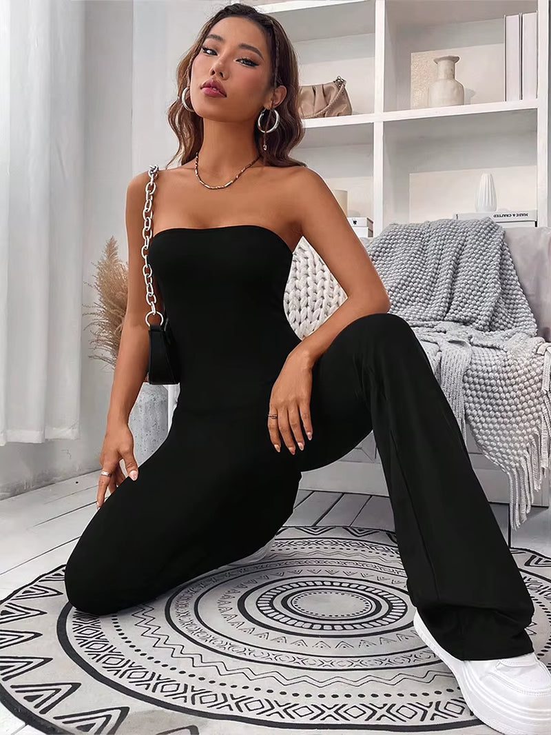 Black Drawstring One-Piece
