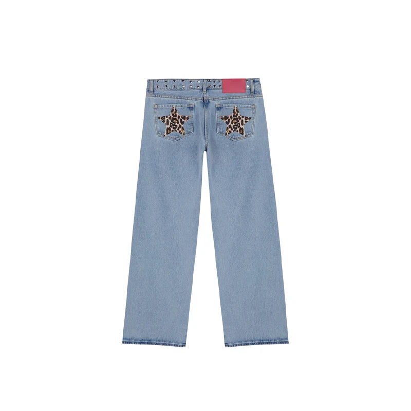  Patchwork Rivet Jeans