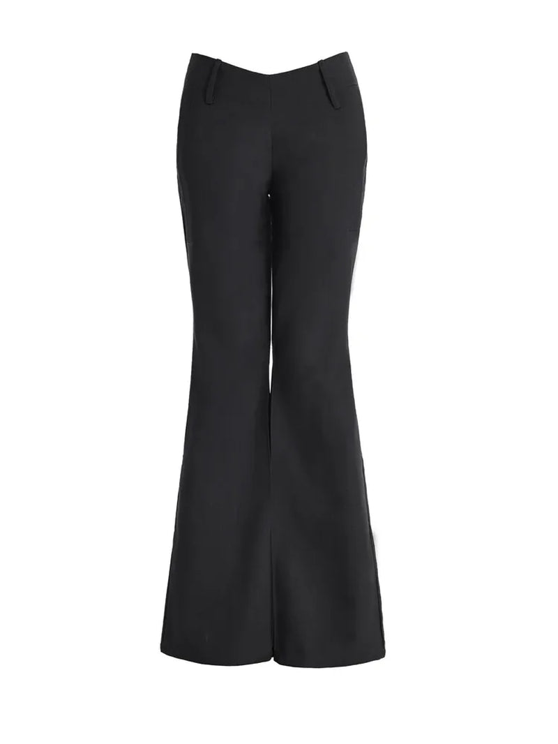 Low-Rise Black Flare Pants 