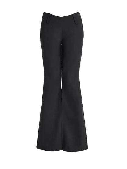 Low-Rise Black Flare Pants 