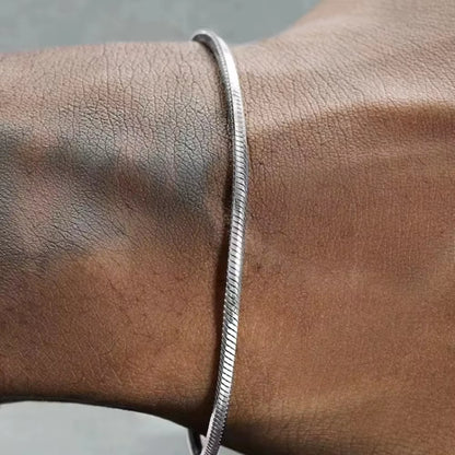 925 Sterling Silver 3MM Snake Chain Bracelet Men Hip Hop Simple Bracelet for Women Fashion Charm Punk Party Jewelry Wholesale