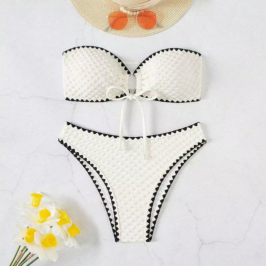 White Strapless 2-Piece Swimsuit for Women