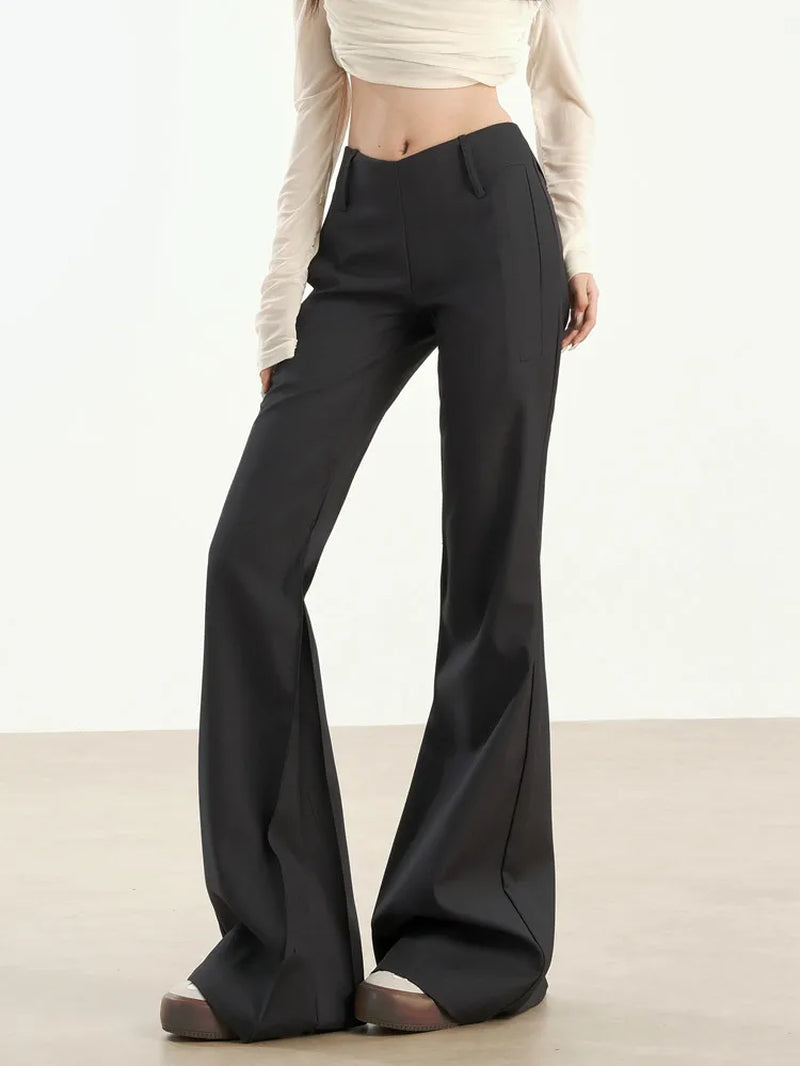 Low-Rise Black Flare Pants 
