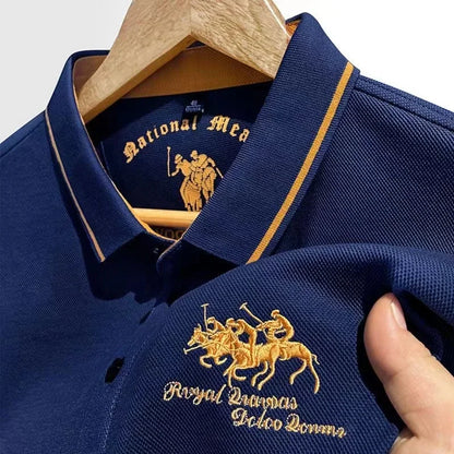 2024 High Quality Men'S Cotton Embroidered Polo Shirt Summer New High-End Business Casual Lapel Short Sleeve T-Shirt