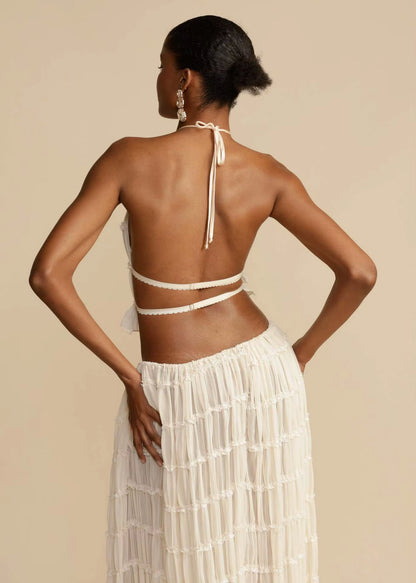 Summer Halter Backless 2-Piece Skirt Set 