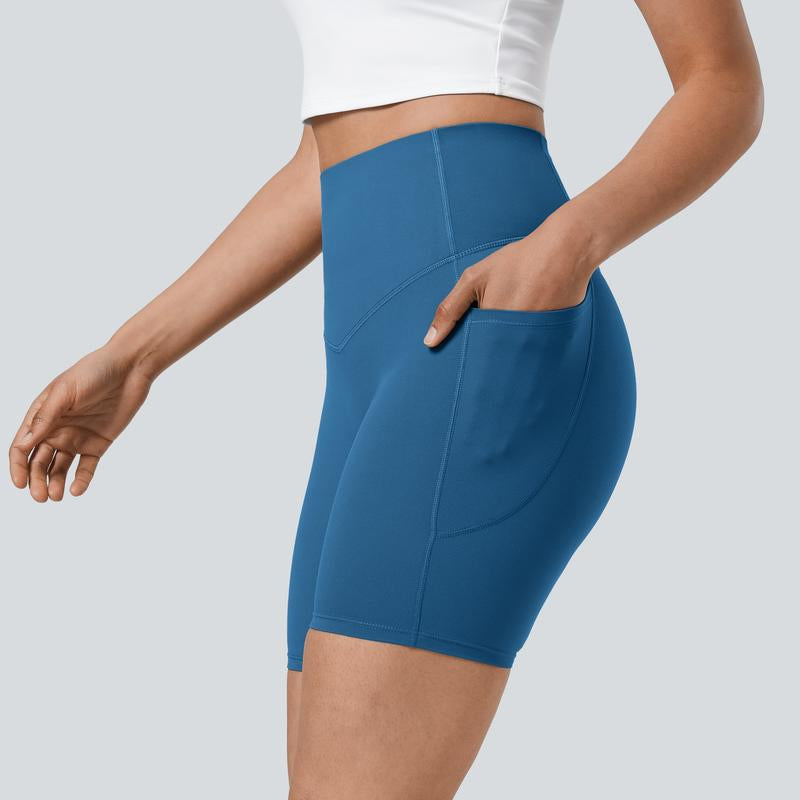 Halara Ultrasculpt Socinched High Waisted Tummy Control Side Pocket Shaping Training Biker Shorts #Springtok Durable Wearability Ease of Movement Contour Comfort#Outdoorfun