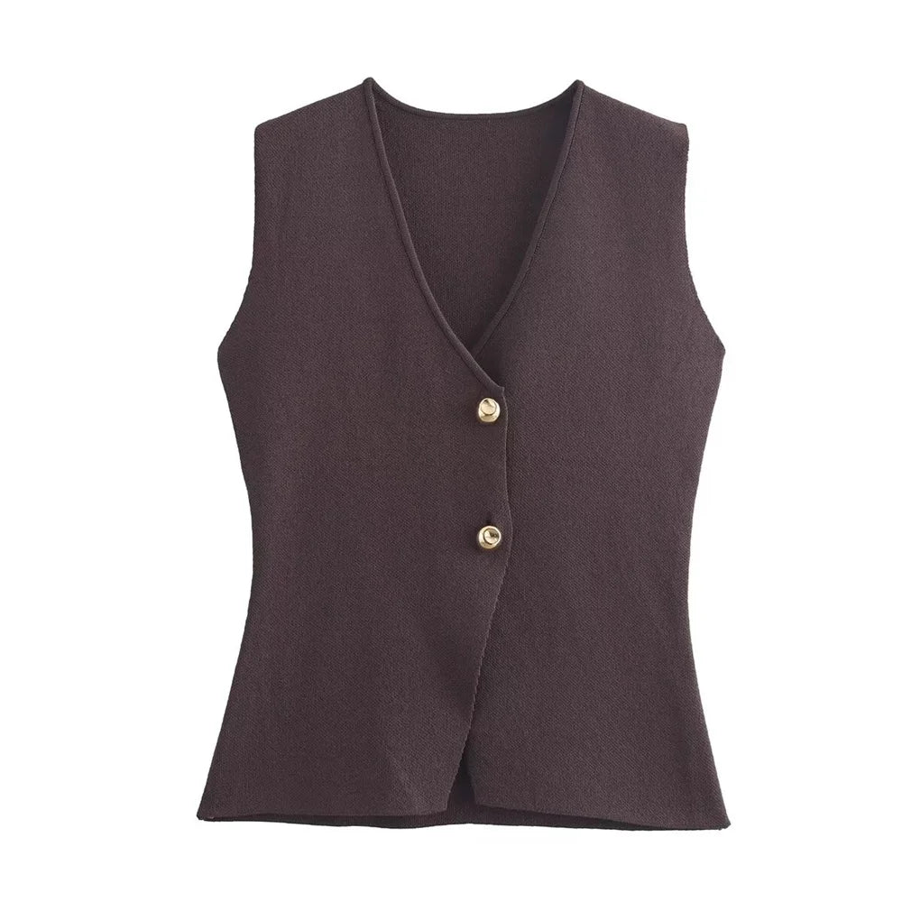 Casual Gold Button Top