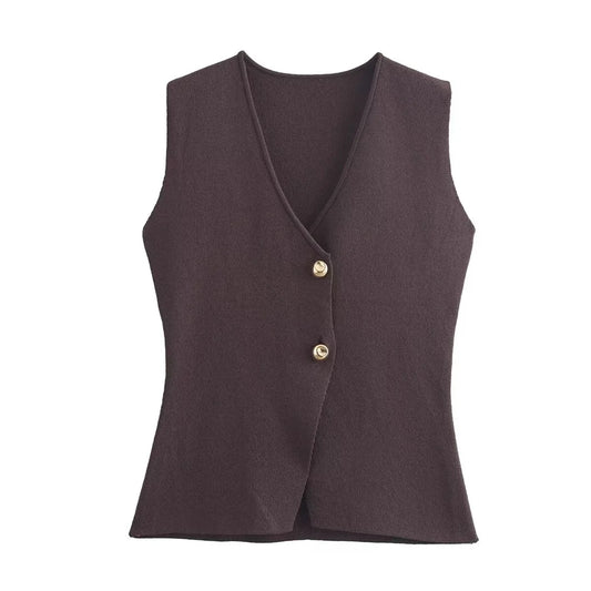 Casual Gold Button Top