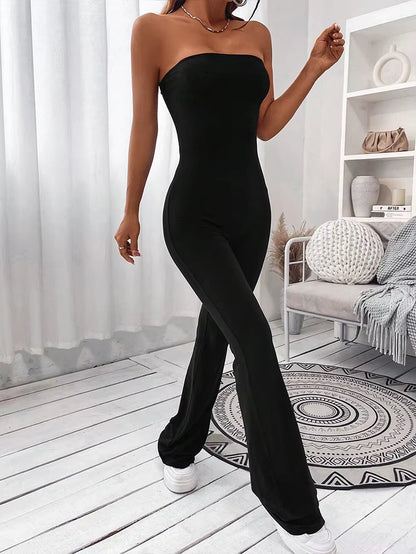 Black Drawstring One-Piece