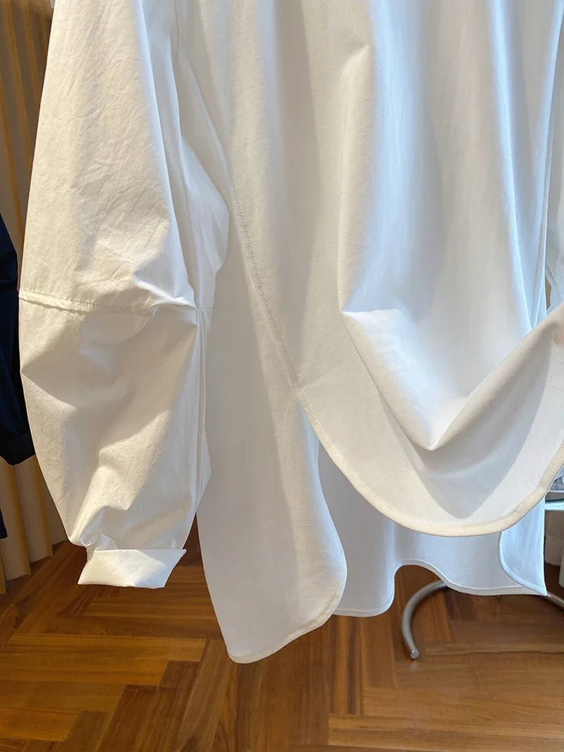 Irregular Solid T Shirt for Women Spring Autumn Korean Fashion Ropa De Mujer Simple Casual Vintage Camisetas