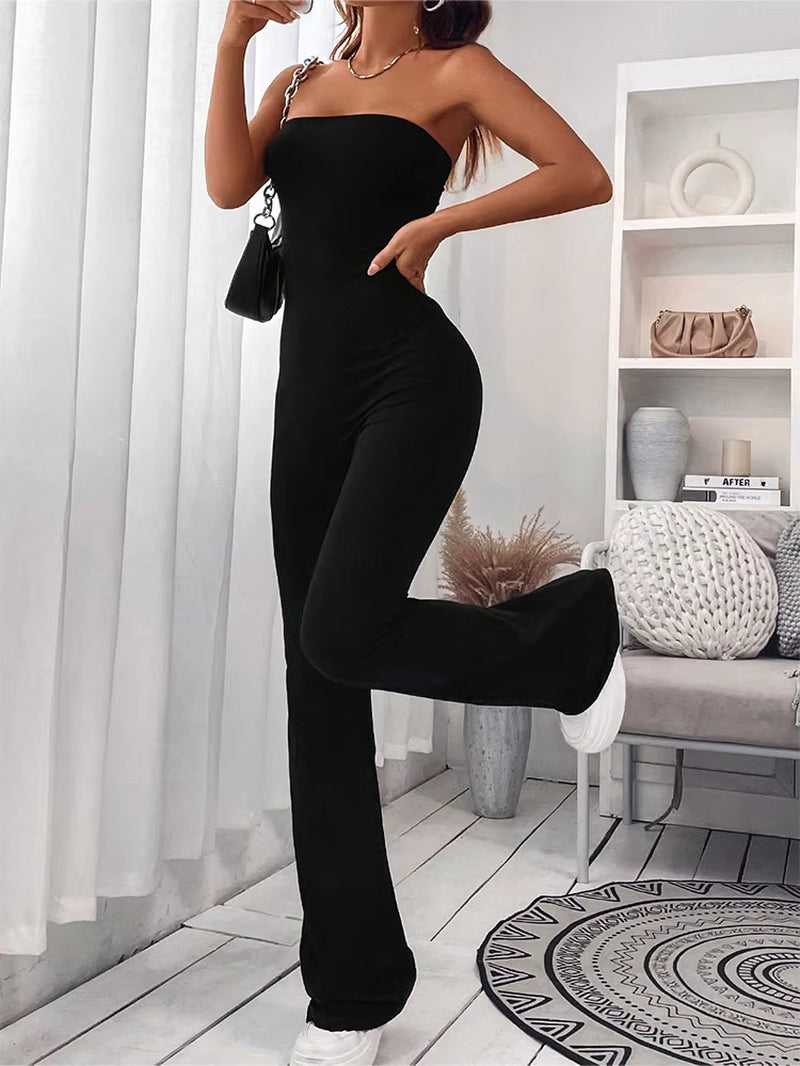 Black Drawstring One-Piece