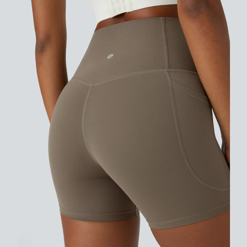 Halara Ultrasculpt Socinched High Waisted Tummy Control Side Pocket Shaping Training Biker Shorts #Springtok Durable Wearability Ease of Movement Contour Comfort#Outdoorfun