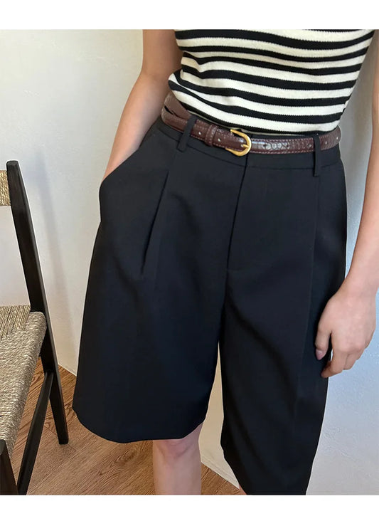 Women'S High Waist Loose Wide Leg Shorts with Belt, Casual Summer