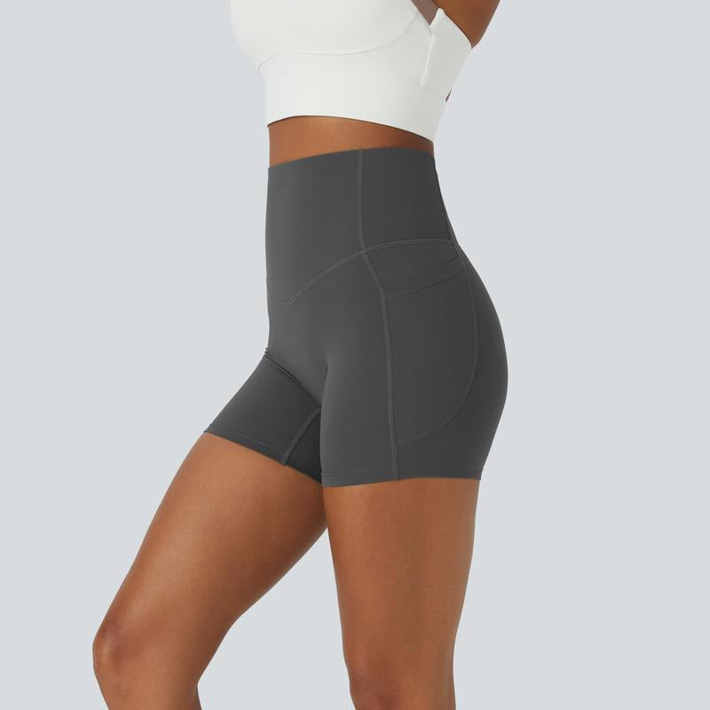 Halara Ultrasculpt Socinched High Waisted Tummy Control Side Pocket Shaping Training Biker Shorts #Springtok Durable Wearability Ease of Movement Contour Comfort#Outdoorfun