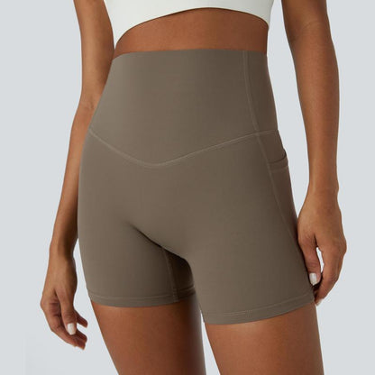 Halara Ultrasculpt Socinched High Waisted Tummy Control Side Pocket Shaping Training Biker Shorts #Springtok Durable Wearability Ease of Movement Contour Comfort#Outdoorfun