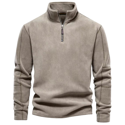 Brand Quality Thicken Warm Fleece Jacket for Men Zipper Neck Pullover Men'S Sweatshirt Soft Shell Mens Jacket