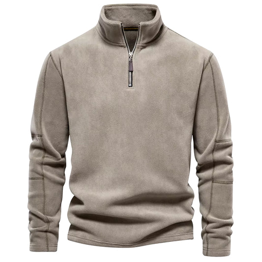 Brand Quality Thicken Warm Fleece Jacket for Men Zipper Neck Pullover Men'S Sweatshirt Soft Shell Mens Jacket