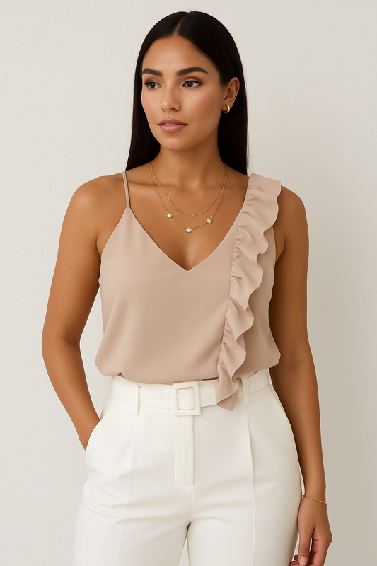 Women’s Sleeveless Ruffle Blouse