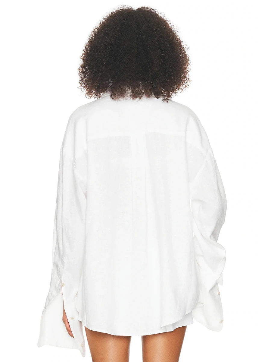  Lapel Shirt with Loose Shorts Two-Piece Set 