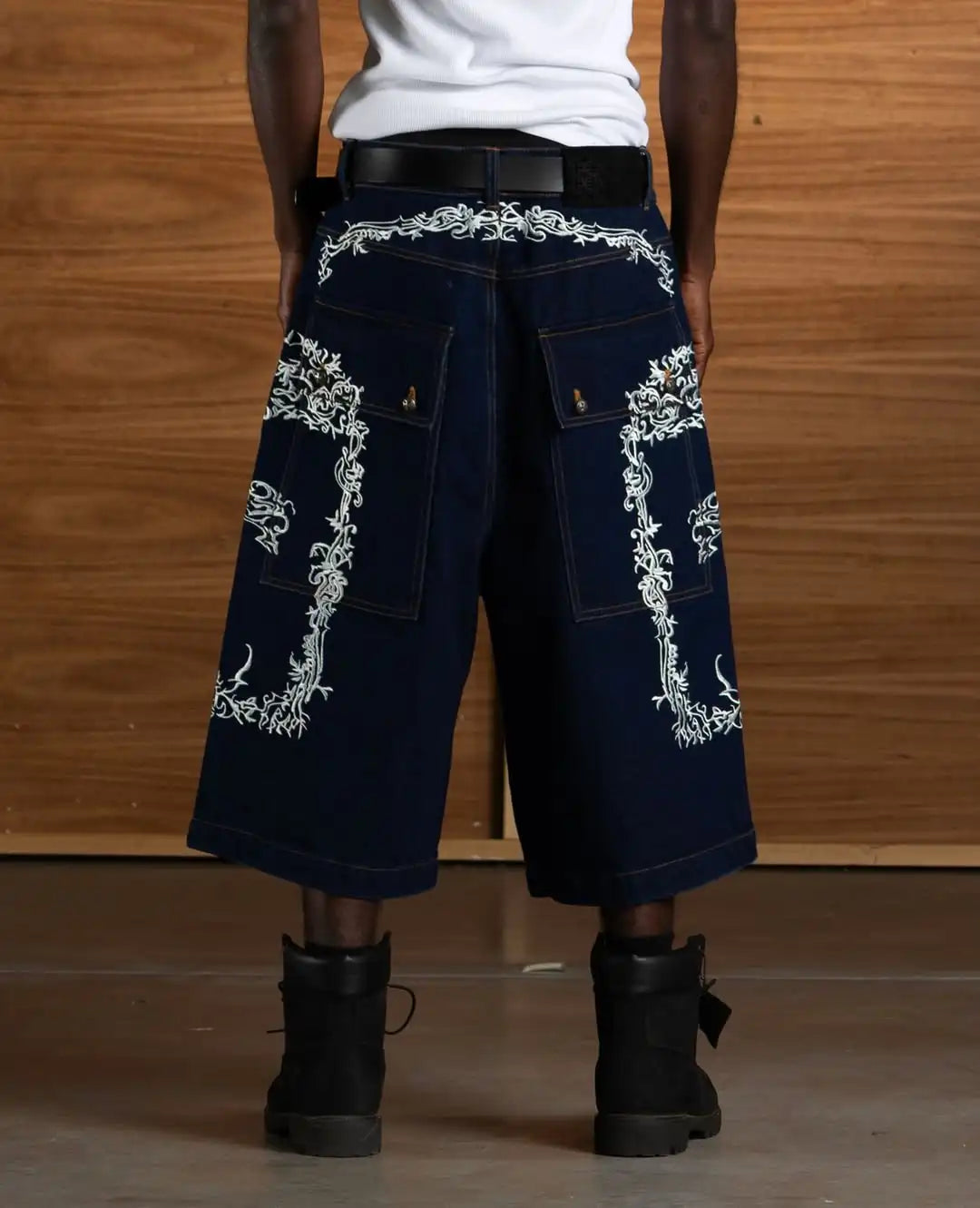 Oversize Gothic Denim Cropped Pants 