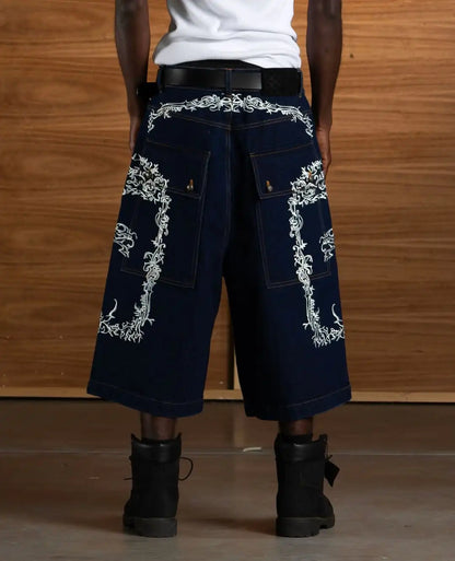 Oversize Gothic Denim Cropped Pants 