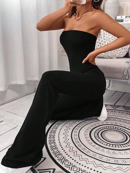Black Drawstring One-Piece