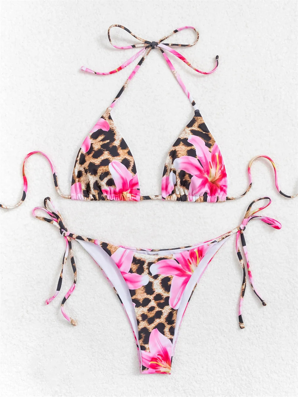 3-Piece Floral Bikini Set – High-Waist, Backless Top & Long Skirt Cover-Up (2025)